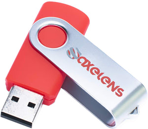 AXELENS Chiavetta USB 16 GB, Rossa Argento