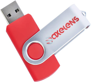 AXELENS Chiavetta USB 16 GB, Rossa Argento