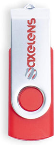 AXELENS Chiavetta USB 16 GB, Rossa Argento