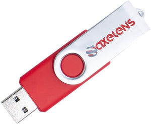 AXELENS Chiavetta USB 16 GB, Rossa Argento