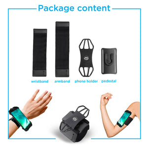 Fascia da Polso e Braccio Sportiva Porta Cellulare Armband con Rotazione di 360°